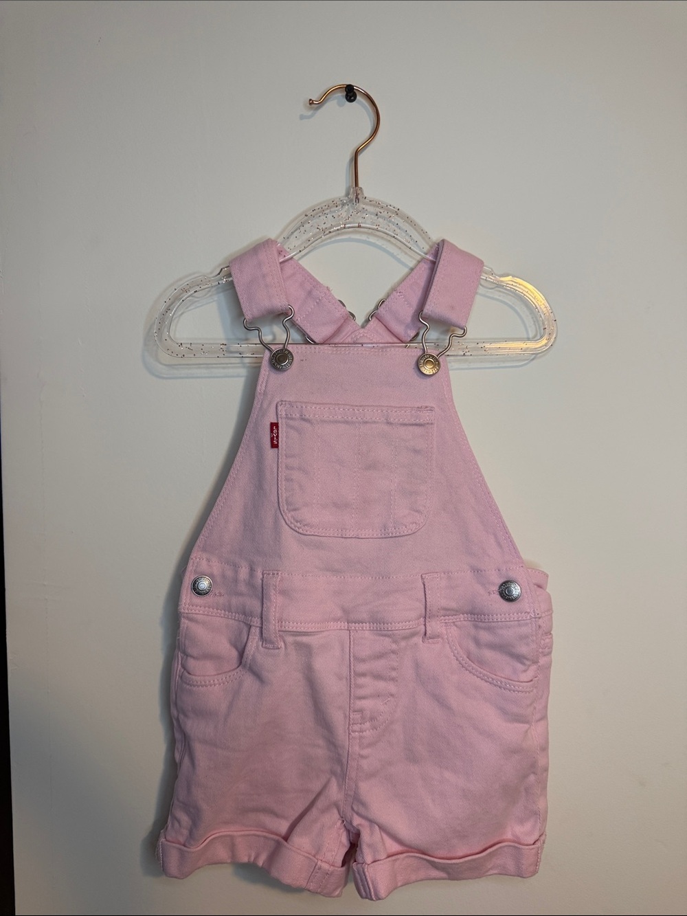 Levi's Pink Toddler Short Overalls